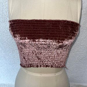 Velvet pink tube top Size Small